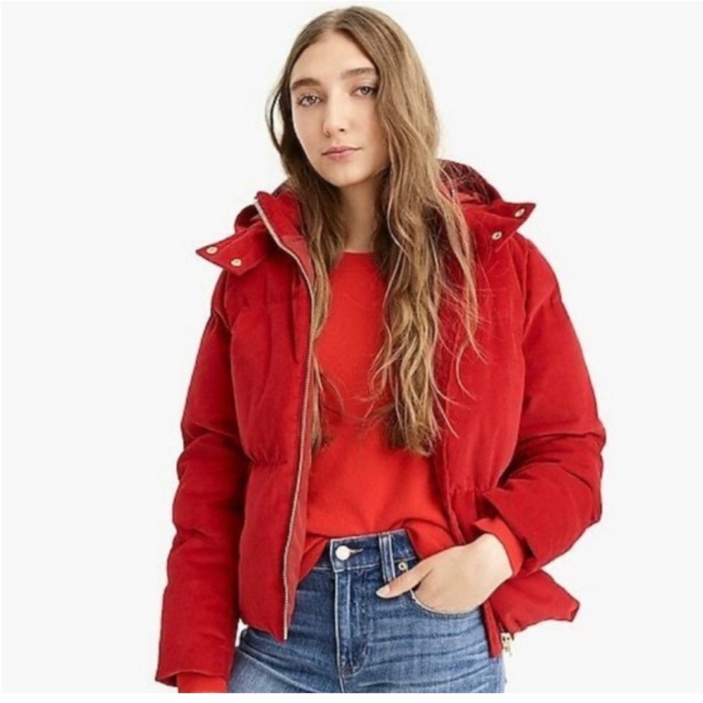 Jcrew- Beautiful puffer jacket with gold hardware✨